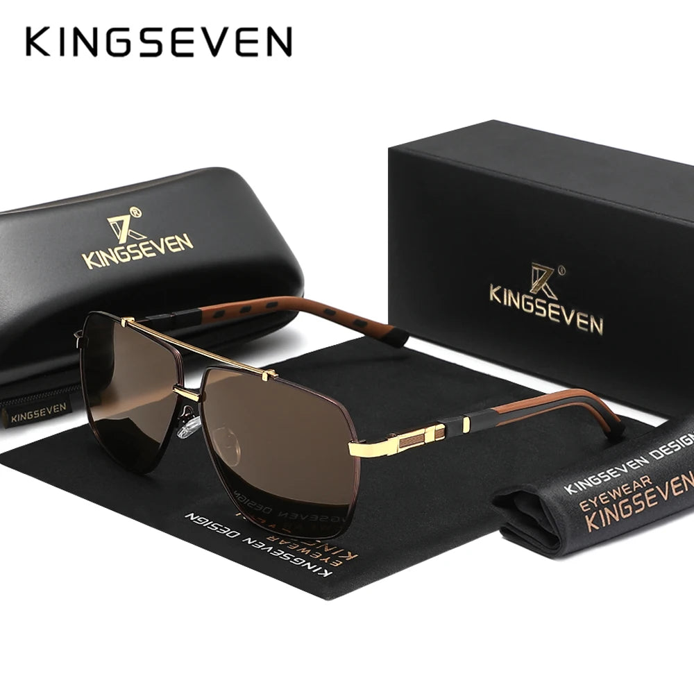 KINGSEVEN Luxury Polarized Sunglasses Men UV400 Square Large Frame Glasses Male Women Outdoor Causal Fashion Driving Eyewear