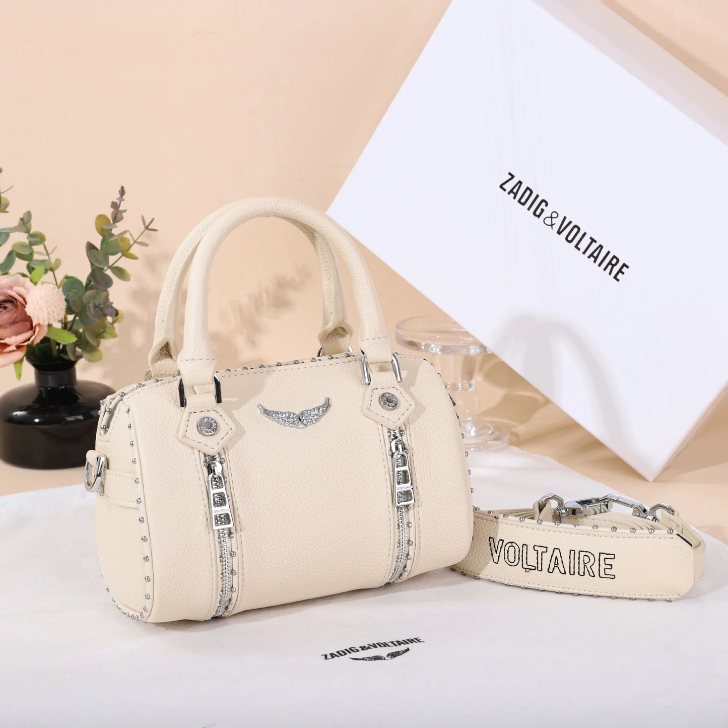 Fashionable Mini Boston Women's Bag 2025 New Style Single Shoulder Handbag Diamond Embellished PU Material Cross-Border Trend