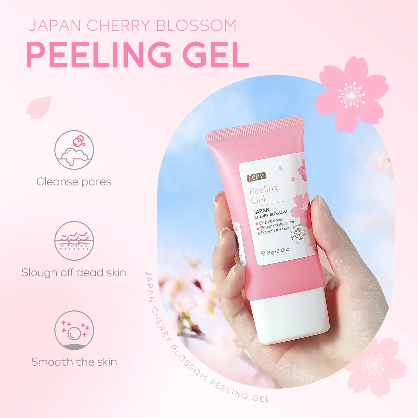 Sakura Face Deep Cleaning Exfoliating Gel Skin Care Whitening Moisturizer Repair Facial Scrub Skin Care 60g