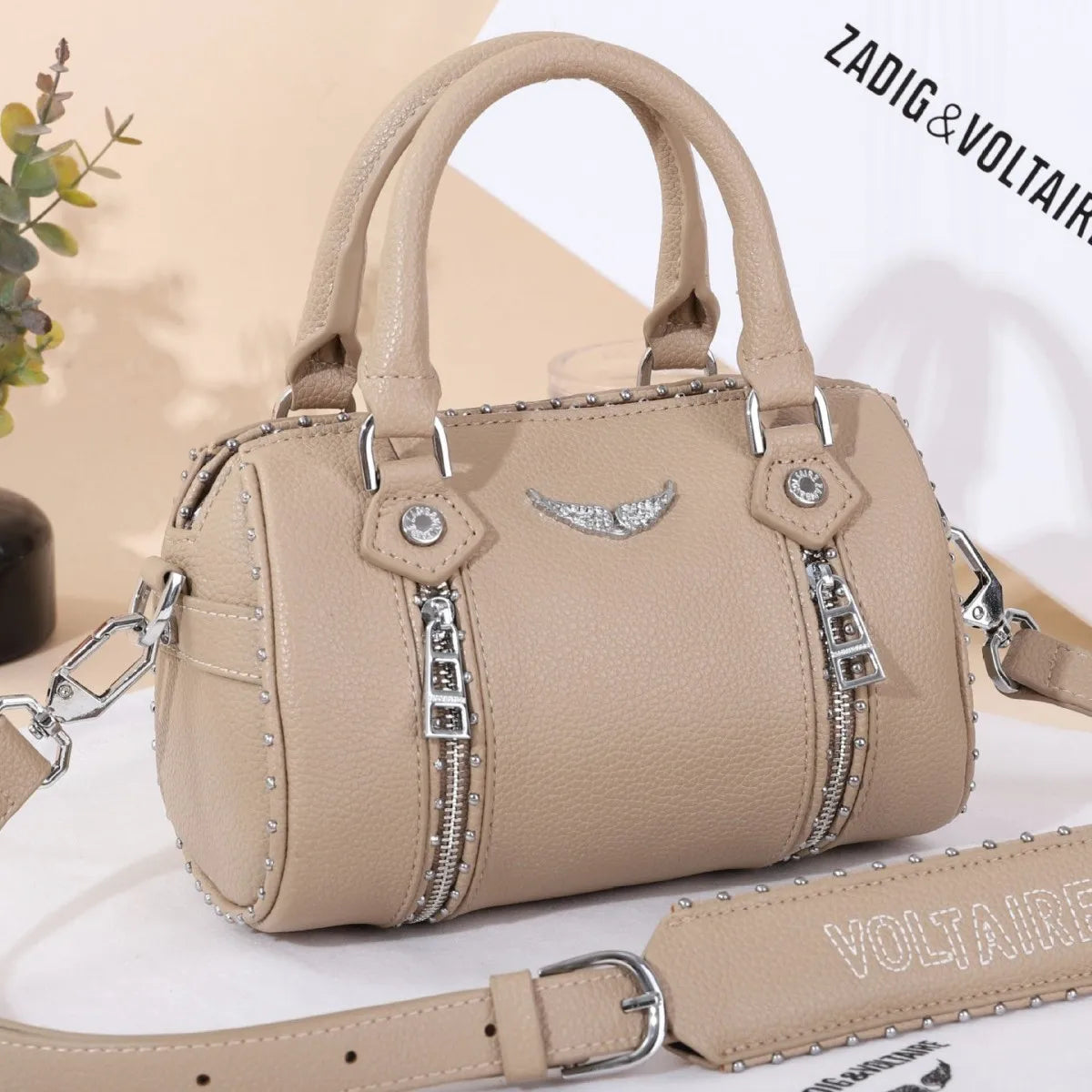 Fashionable Mini Boston Women's Bag 2025 New Style Single Shoulder Handbag Diamond Embellished PU Material Cross-Border Trend