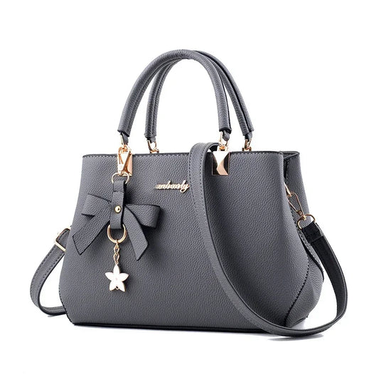 Women Messenger Bags With Flower Pendant Office Ladies Fashion Totes Pure Handbag For Female New Crossbody Shoulder Bags