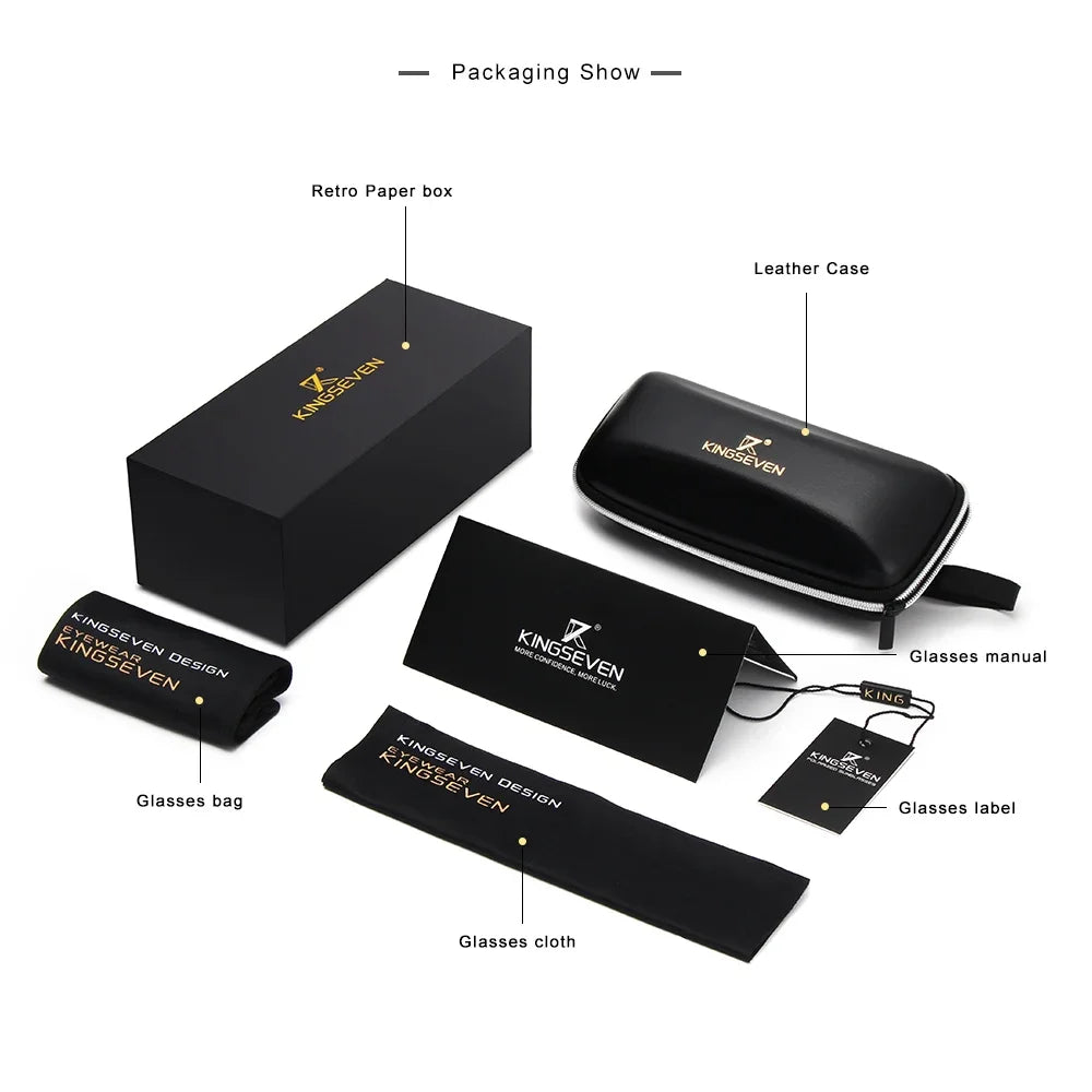 KINGSEVEN Luxury Polarized Sunglasses Men UV400 Square Large Frame Glasses Male Women Outdoor Causal Fashion Driving Eyewear