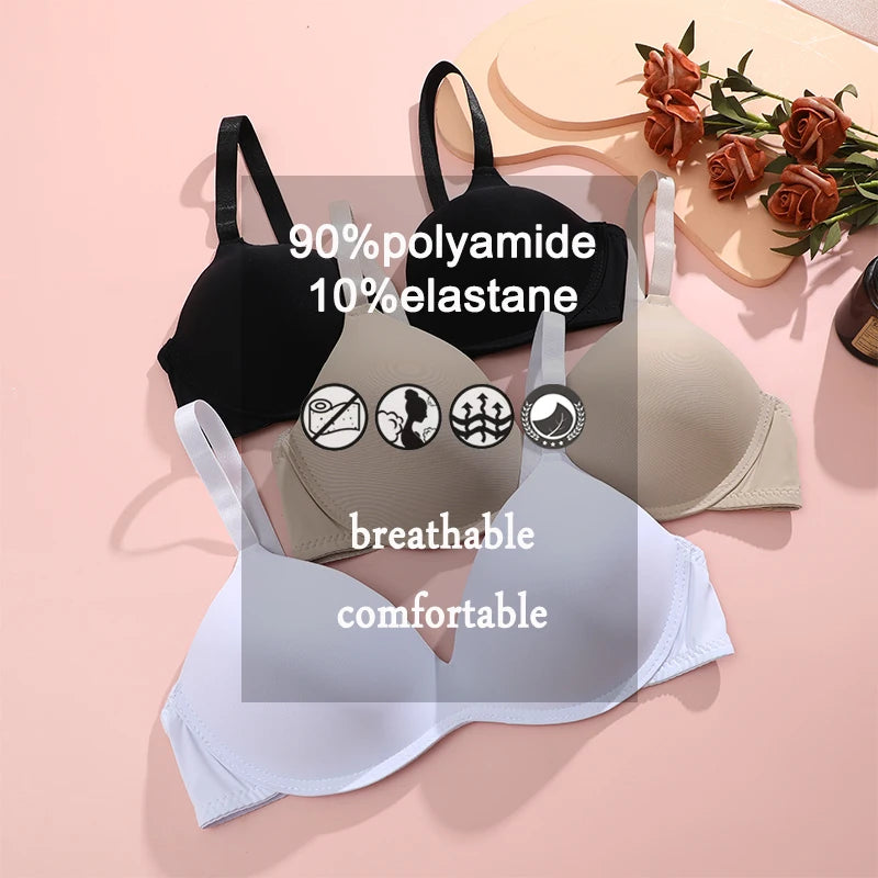 FONETOO Women Seamless Bra Sexy No Wire Push Up Underwear Girls Students Breathable Thin Bras Female's Bra Breathable Gathered