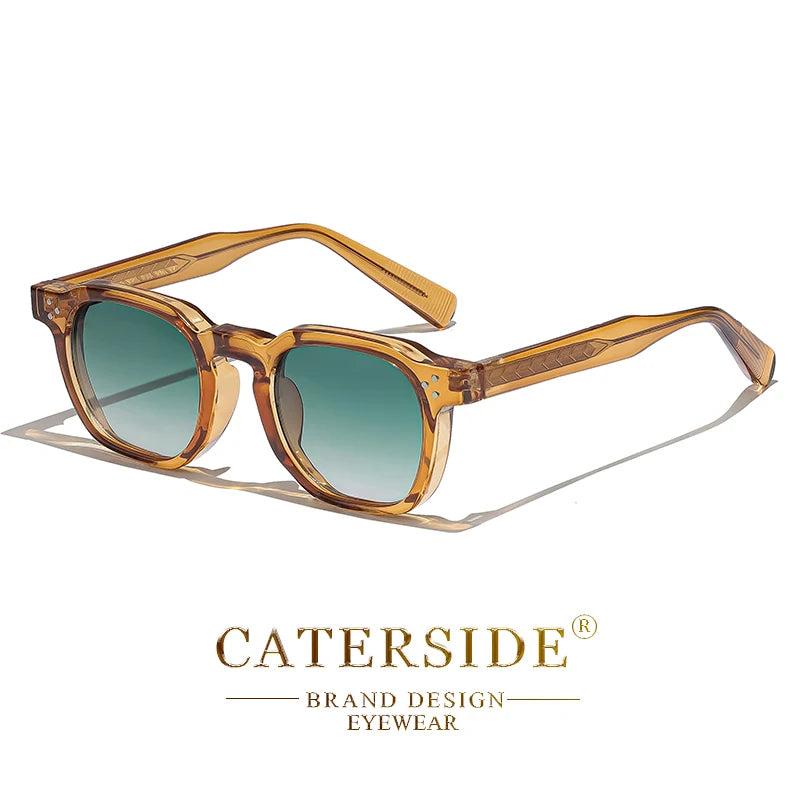 CATERSIDE Fashion Men Sunglasses Small Frame Square Personalized Design Sun Glasses Women Travel Party Business Festival Gift